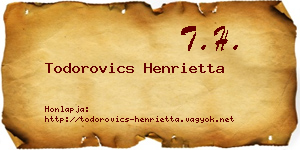 Todorovics Henrietta névjegykártya